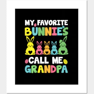 My Favorite Bunnies Call Me Grandpa Family Easter Posters and Art